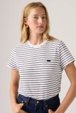 Levi's Favoriet T-shirt - Femme - S - Blanc / Rayure Golf Course Bright White Anthracite Night