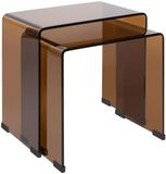 Atmosphera Lenia Set van 2 rechthoekige uitschuiftafels, ambre