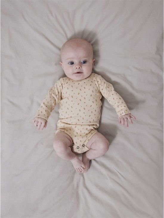 LIL' ATELIER NBFGAGO SLIM BODY Baby Romper - Ecru - Maat 68 - Unisex