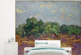 Nr1Wallpaper Behang - Fotobehang Olijfgaard met lichtblauwe hemel - Vincent van Gogh - Breedte 375 cm x hoogte 300 cm