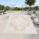 Beige/crème tapis, facile d'entretien, adapté pour salon, balcon ou terrasse, rond, diamètre 160 cm
