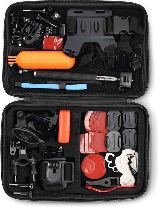 Nedis Mounts voor Action Camera – XXL Accessoires set – 41 in 1 – Inclusief Opbergtas – Universeel