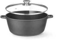HENDI Braadpan met deksel - gegoten aluminium - antiaanbaklaag - 7,5 liter - 387x310x(H)130 mm - zwart
