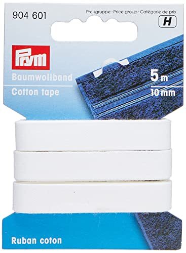 prym huishoudband - katoenen band, 5 m lang, 10 mm, wit