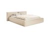 Lit coffre 200 x 200 avec sommier, en tissu chenille, beige clair