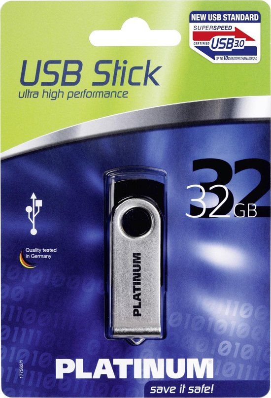 Platinum TWS USB-stick 32 GB - Zwart - USB-A 3.2 Gen 1