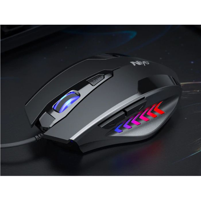 Niye Optische Gaming Muis Bedraad - Rechtshandig en Ergonomisch met DPI Aanpassing - 2400 DPI - 6 Knoppen - Zwart