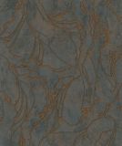 City Glow Vliesbehang - Marmerlook - Metallic - Zwart/Bruin