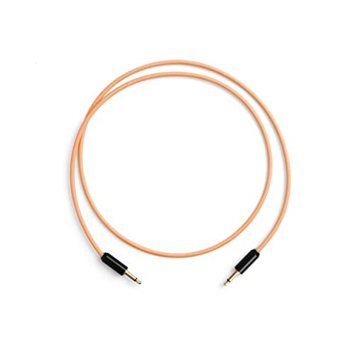 MyVolts MyVolts Halo 50, hoogwaardige patchkabel voor modulaire synthesizer (2-pack, 3,5 mm mono-jack, recht, verguld, 50 cm, met tweekleurige LED-display), perzik