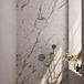Brauer Brushed Carving Thermostatic Shower Set Built-in - Shower Head 20 cm - Curved Wall Arm - 3 Way - Hand Shower Round 3 Settings - Shower Hose