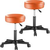 Casaria Verstelbare Draaikruk - 46/60cm Zithoogte – 2 Stuks Oranje
