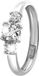 Lucardi Dames Ring met 3 zirkonia stenen - Ring - Cadeau - 14 Karaat Goud - Witgoud
