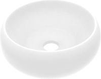 vidaXL Wastafel rond 40x15 cm keramiek matwit