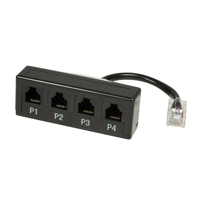 LogiLink MP0036 - Netwerkkabel - RJ-45/4xRJ11 - 0.1 m - Zwart