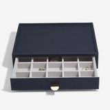 Stackers Sieradendoos met lades stapelbaar - Blauw - Kunstleer