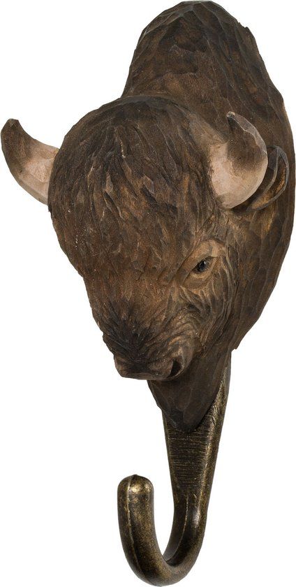 Wildlife Garden Patère bison - Wandkapstok - Hout/Glas - Brun