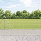 vidaXL Euro-hek met betonnen voetstuk 10 x 0,8 m gegalvaniseerd staal