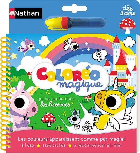 Nathan Coloréo Licornes, Vilstiften inclusief, Kleurboek/-album