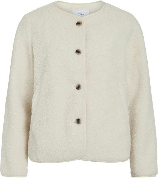 VILA VIADA TEDDY JACKET Dames Lange mouw Polyester Vest Casual