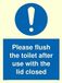 Spoel het toilet na gebruik met het deksel gesloten