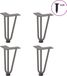 Pieds épingle pour table basse 4 pcs 20 cm acier massif naturel