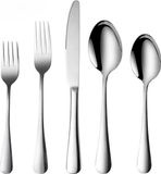 Happiq Set de couverts 5 pièces – couteau, fourchette, cuillère – acier inoxydable avec couteaux à steak