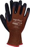 Ogrifox OX-MELAT Latex Handschoenen, Beschermende Handschoenen, Rubber Handschoenen Beschermende Handschoenen, Oranje-Zwart, 9 Maat, 240 Paar