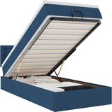 vidaXL Bed poef met matras en LED's 90x200 cm stof blauw