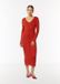 comma Jurk met lange mouwen en V-hals voor dames, maat 44, rood, viscose