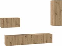 Artisan Chêne Meuble TV Mural 4 pièces Bois modifié