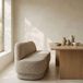 DÉJA Living Banc de salle à manger Moose Taupe - 160 cm - Tissu - Japandi