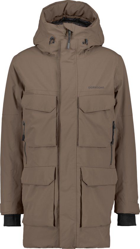 Didriksons DREW USX PARKA 8 Heren Outdoorjas - Mocha Brown