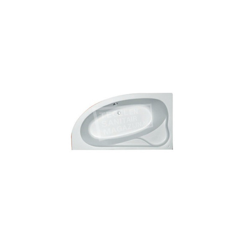Plieger Cyprus hoekbad 160x90x43,5cm acryl links met poten wit