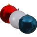 Decoris kunststof kerstballen 3x stuks rood-wit-blauw 14 cm