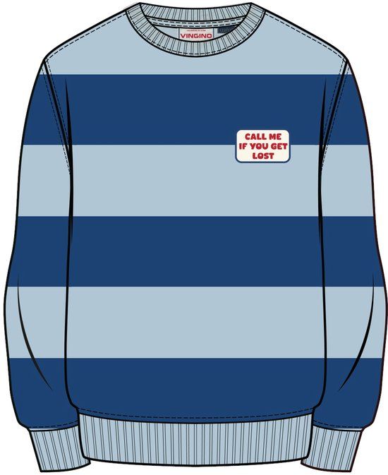 Vingino Neevy Jongens Sweater Katoen Blauw Maat 176