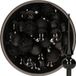 Decoris Boules de Noël - 37x pièces - 6 cm - noir - plastique - incl. étoile brillante en verre