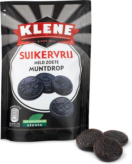 Klene Muntdrop - mild zoet - suikervrij - 100g