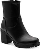 Marco Tozzi Dames Enkellaarsje 2-25401-47 Zwart Synthetisch Blokhak 8cm+ 39 EU