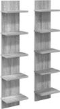 vidaXL Wandplank Grijs Sonoma Bewerkt Hout 22 x 15 x 100 cm
