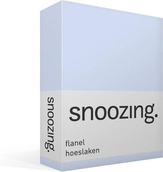 Snoozing Flanel Hoeslaken - Lits-jumeaux (180x200 cm) - Hemel