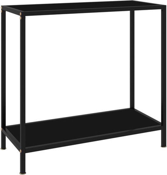 vidaXL Wandtafel - 80x35x75 cm - Gehard Glas - Zwart
