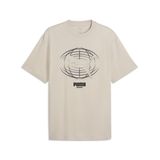 PUMA PUMATECH Relaxed grafisch T-shirt voor heren XL, Silver Fog Beige
