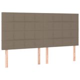 VidaXL Hoofdeind & Voeteind Taupe 200x5x118/128 cm Stof