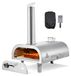 Pizzaoven, geschikt voor hout en gas, 30,5 cm, inklapbaar, met thermometer