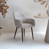 DÉJA Living Eetkamerstoel Noé - Beige/Zwart - Set van 2