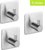 XIVADA Handdoekhaken Zelfklevend RVS Zilver 3 stuks