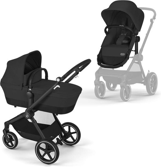 Cybex Eos Lux 2 In 1 - Kinderwagen - Black Frame - Moon Black