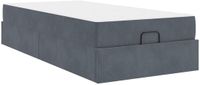vidaXL Cadre de lit avec matelas, gris foncé, 100 x 200 cm, velours