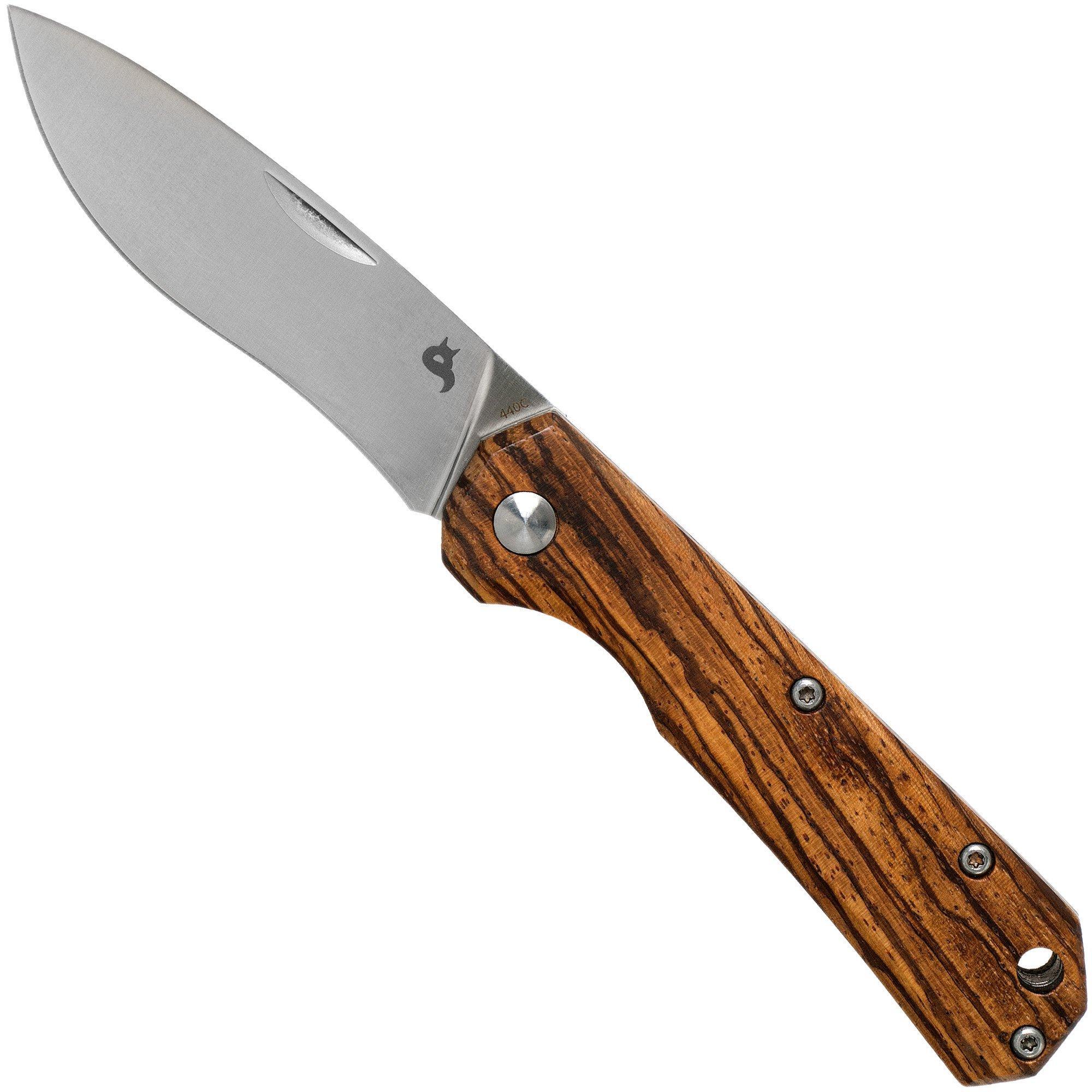 Fox Fox Black Fox Ciol Folding Knife BF-748ZW Zebrano Wood zakmes, Denis Simonutti design