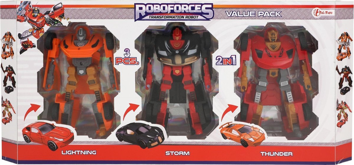 Toi Toys Roboforces Transformer Robots 10 Cm 3-delig